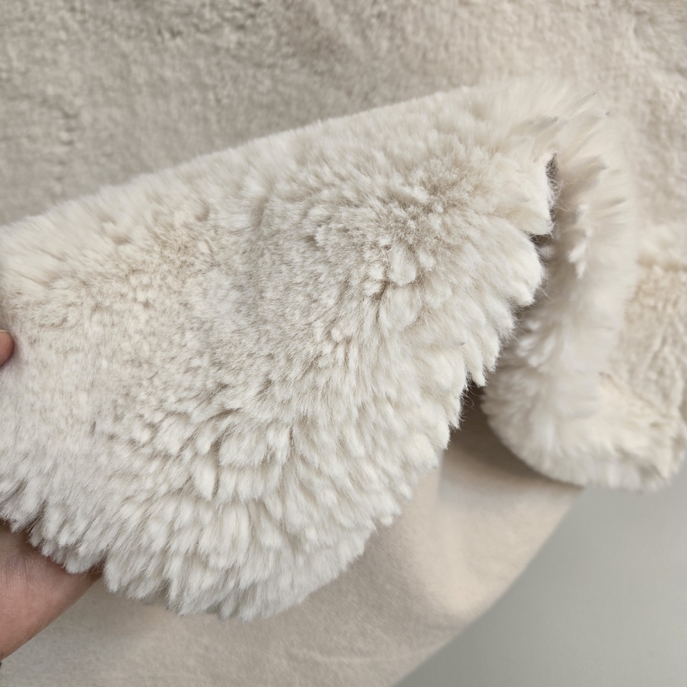 Faux Fur Rectangle Rug, Ivory - Picture 5 of 12